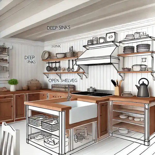 Farmhouse Kitchen Decor Ideas A practical farmhouse kitchen featuring functional elements