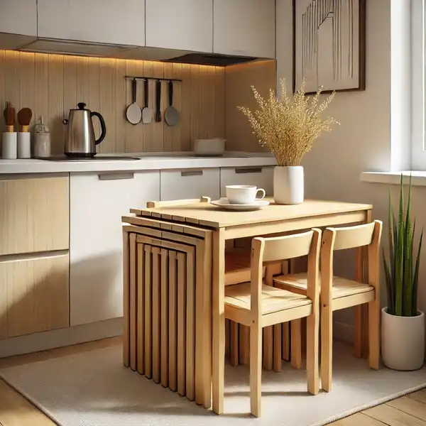 Kitchen Table Designs for Small Spaces A compact dining set in a small kitchen.